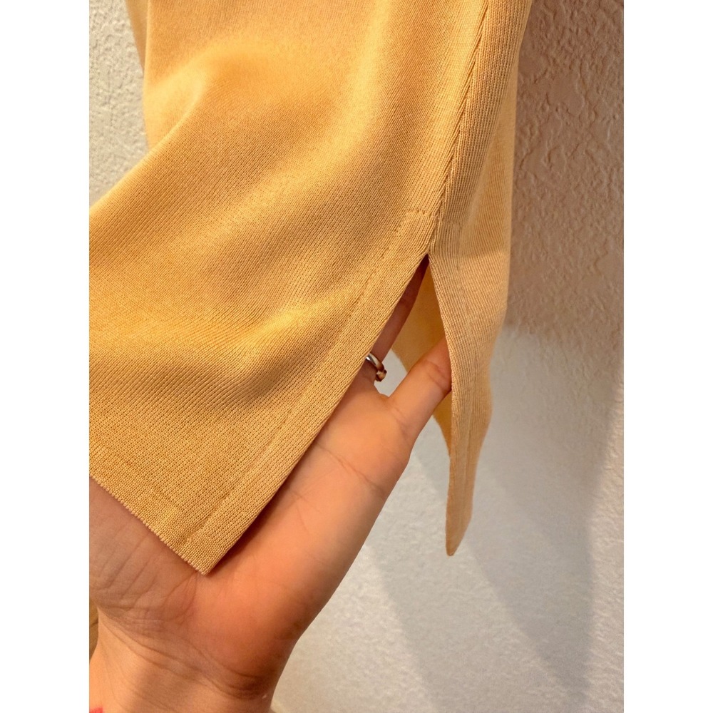 Misook Womens Knit Tank Top Side Slit Tan Medium Career Work Classic Old Money - Picture 7 of 10
